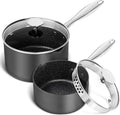MICHELANGELO Hard Anodized Saucepan Set by Michelangelo