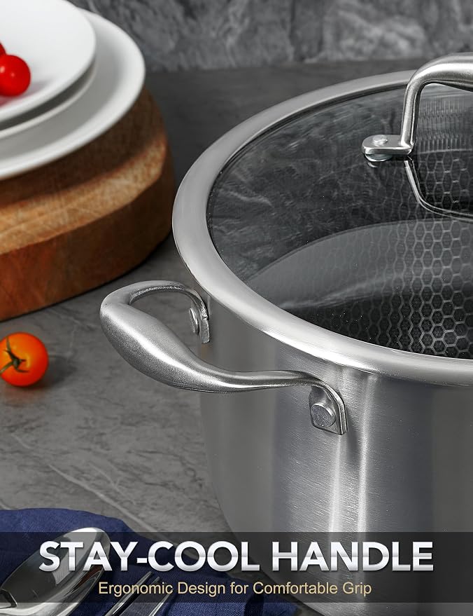 MICHELANGELO Tri-ply Stainless Steel Stock Pot - Image 5