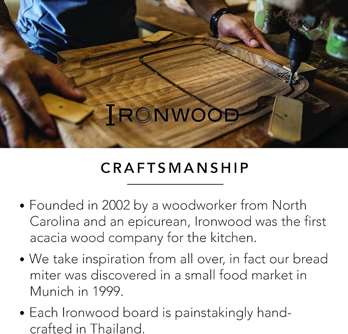 Ironwood Gourmet Oslo End Grain Utility Cutting Board, 14 x 16 Inches, Natural - Image 5