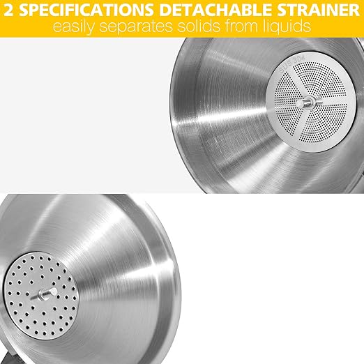 Anaeat Stainless Steel Kitchen Funnel, Oils & 1 Pc Cleaning Brush - Image 5