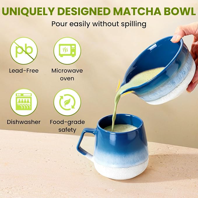 Matcha Whisk Set, Ceramic Matcha Kit Desert Style, Matcha Whisk and Bowl - Image 2
