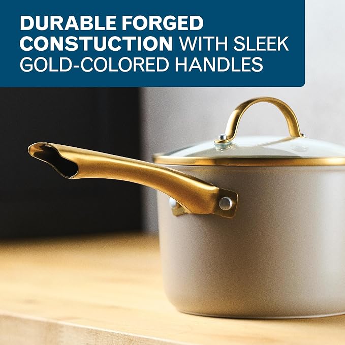 Farberware Forged Induction Ceramic Nonstick Cookware Set, Taupe Pots & Pans - Image 7