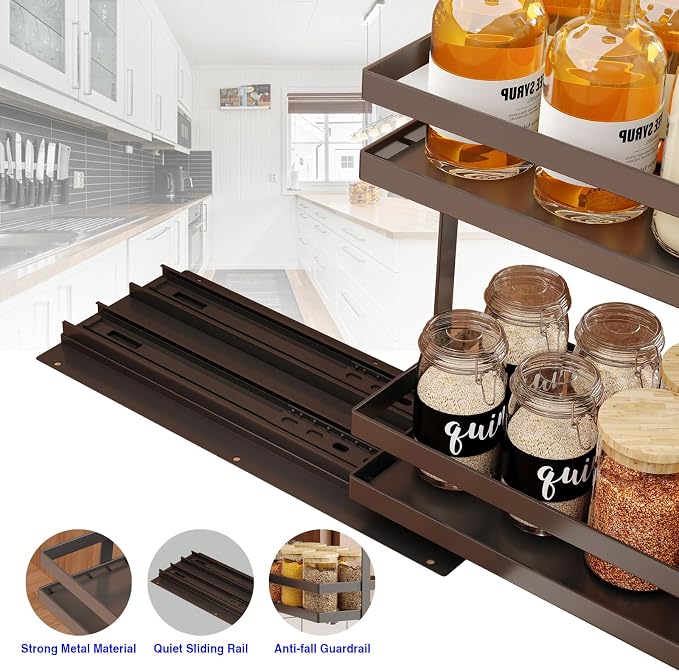 Mustorn 2 Pack Pull Out Spice Rack Organizer - Image 4
