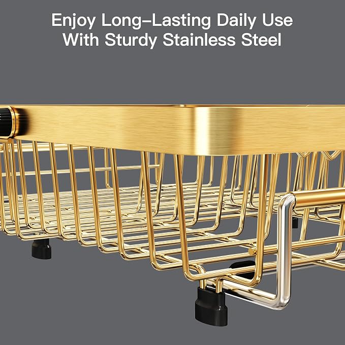 MAJALiS Dish Drying Rack Over The Sink, Expandable Stainless Steel Dish Drainer - Image 5