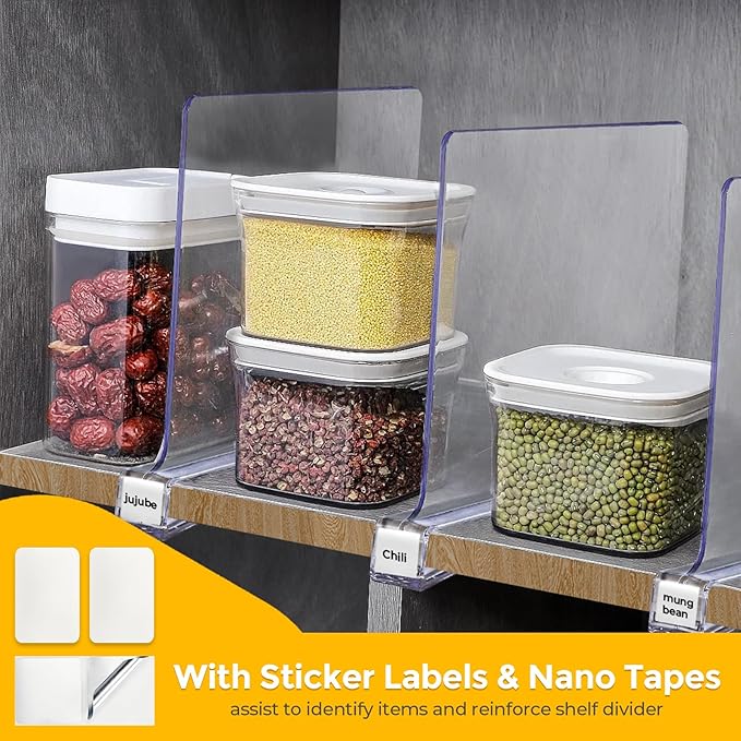 JOY DECOR 6 Pack Acrylic Clear Shelf Dividers - Image 4