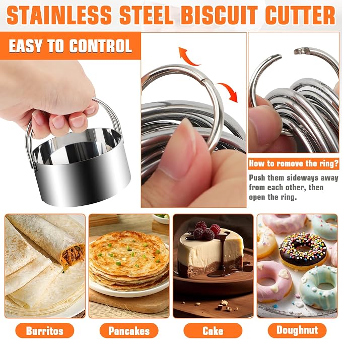Biscuit Cutter Set, Flour Sifter, Rolling Pin, Biscuit Cutter, Dough Cutter - Image 6