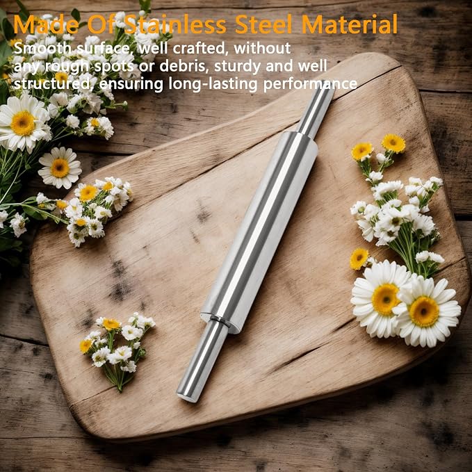 17-Inch Stainless Steel Rolling Pin - Image 3