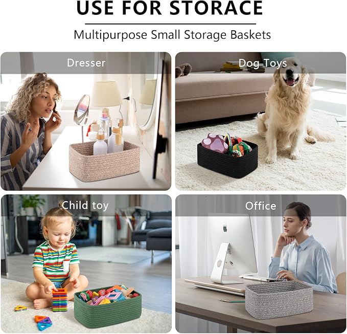 OIASKET 6 Pack Storage Baskets for Shelves, Small Baskets for Shelves, Cute - Image 8