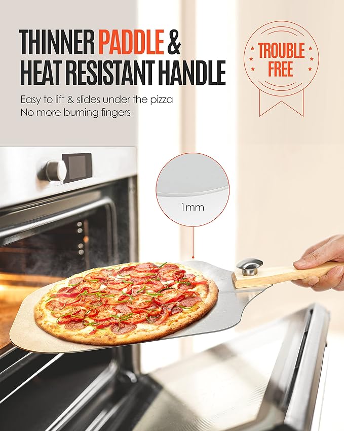 Pizza Peel Aluminum Pizza Spatula, 9 inch Metal Pizza Paddle - Image 2