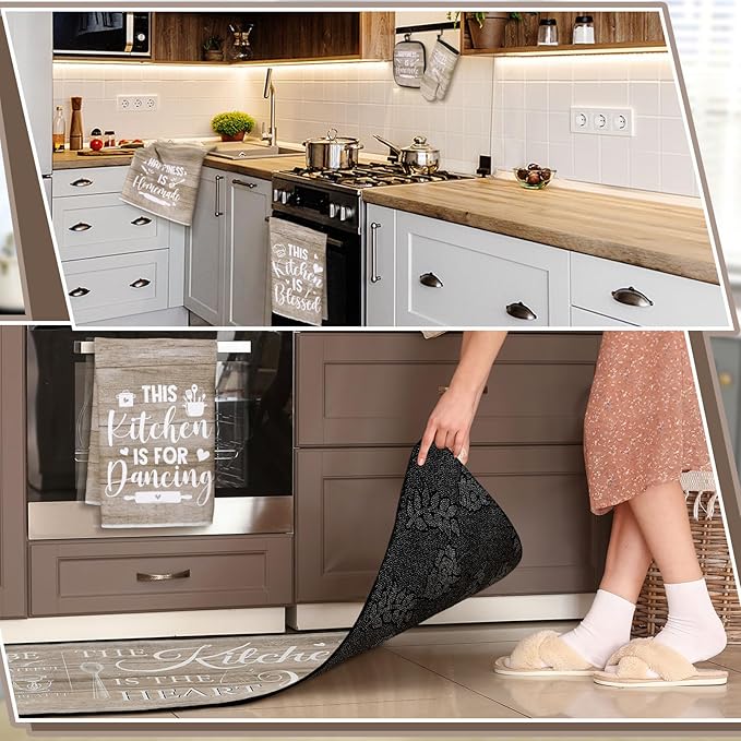 Fourluoo 10 Pcs Farmhouse Kitchen Decor and Accessories Set 4 Kitchen Towels 2 - Image 7