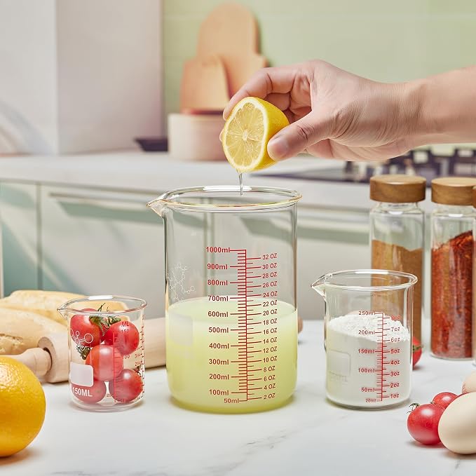 High Borosilicate Glass Measuring Cup Set-V-Shaped Spout，Includes 250ml - Image 8