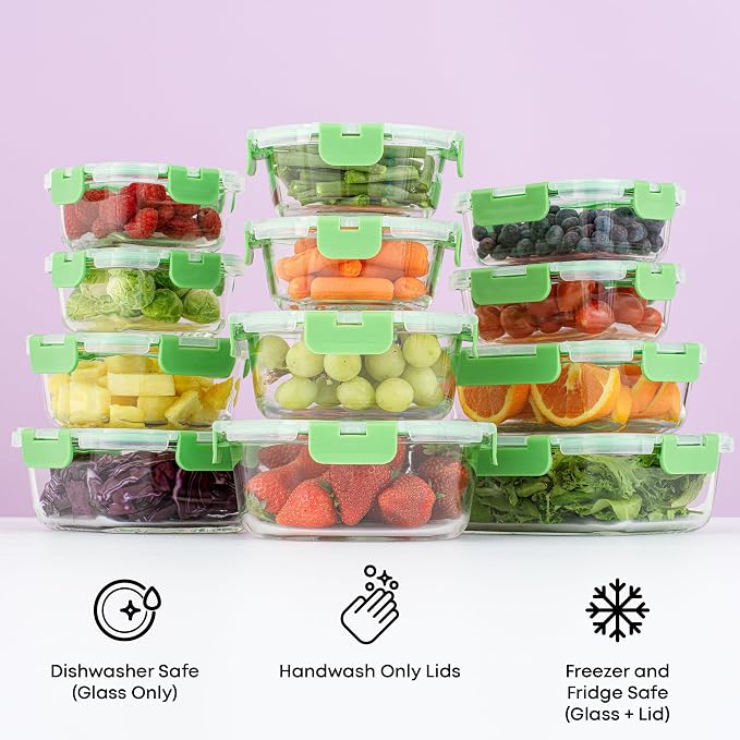 JoyJolt 24pc Borosilicate Glass Storage Containers - Image 6
