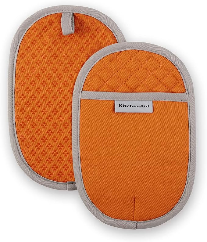 KitchenAid Asteroid Pot Holder 2-Pack Set, Honey Orange by KitchenAid