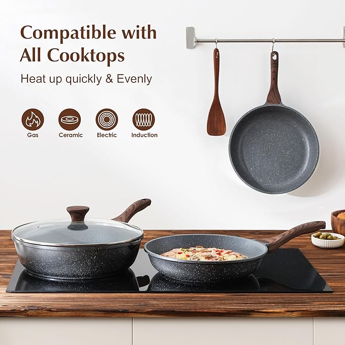 SENSARTE Nonstick Frying Pan Skillet, 12 Inch Omelette Pan - Image 4