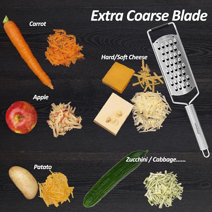 Vovoly 4-Pcs Pro Set Zester Grater Set, Cheese Grater - Image 7