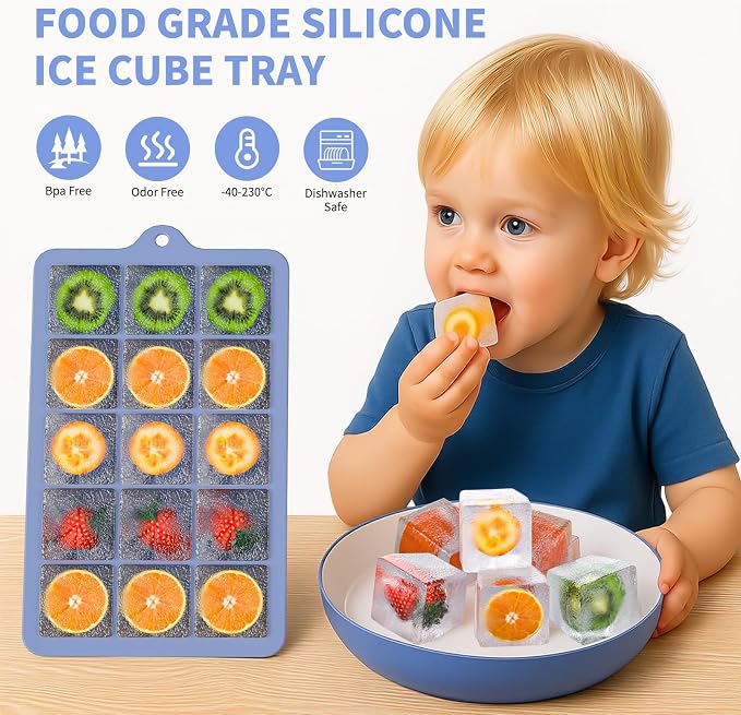 Silicone Ice Cube Tray 3 Pack, HANCELANT Ice Cube Mold, Ice Trays - Image 7