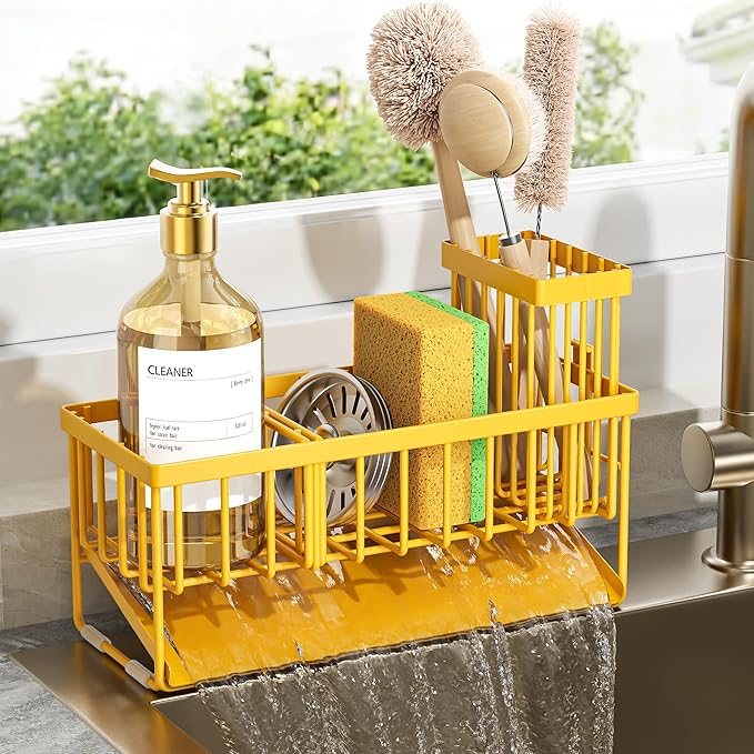 Cisily Lemon Yellow Sink Caddy Organzier by CISILYHOMELIFE