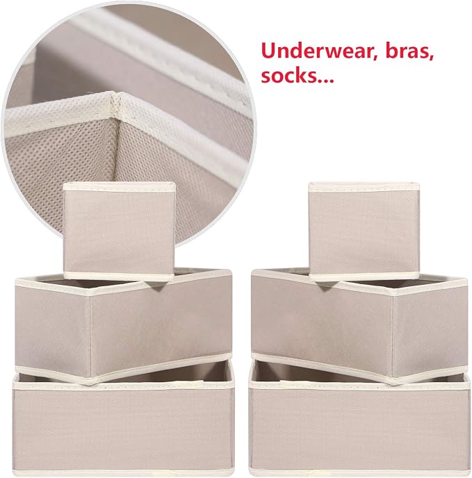 DIOMMELL 12 Pack Foldable Cloth Storage Box Closet Dresser Drawer Organizer - Image 4