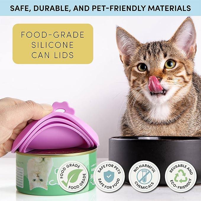 4 Pack Universal Pet Food Can Covers Lids - Image 4