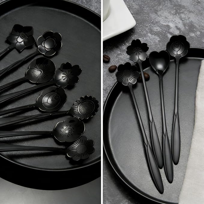 12 Pcs Flower Coffee Tea Spoons Set - Image 6