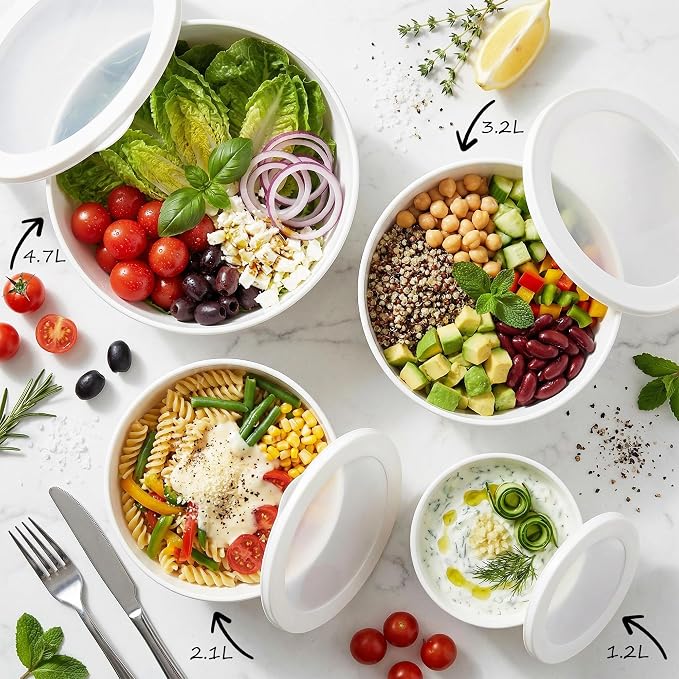 BoxedHome Mixing Bowls with Lids Set, 4 Packs BPA-Free Plastic Prep Bowls - Image 11