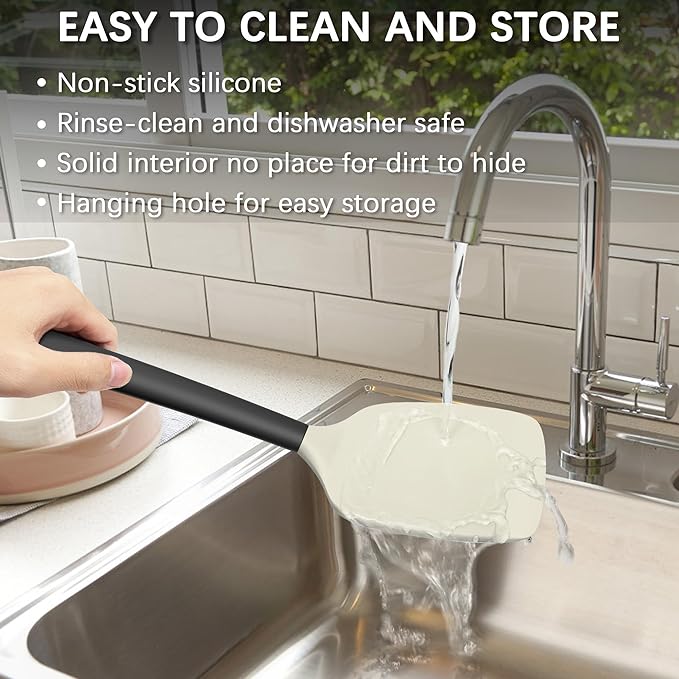 Coukre 2 Pack Silicone Spatula Set, High Heat Resistant, BPA Free Kitchen - Image 5