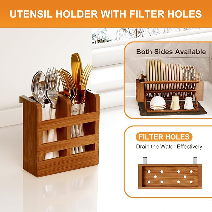 Greenual Teak Dish Drying Rack - Image 3