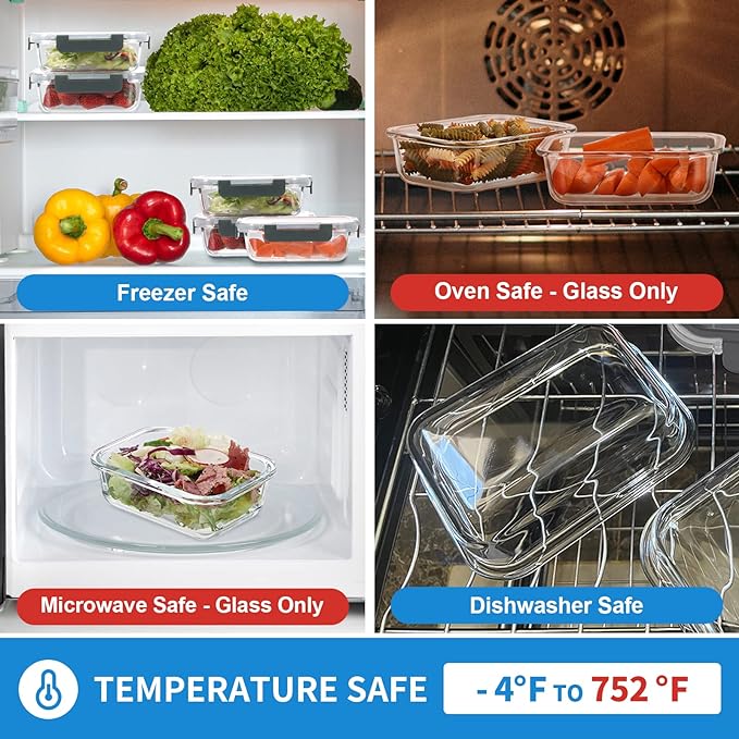 GULFLIN Small Glass Food Storage Containers 12 Pack-12oz Glass Containers - Image 5