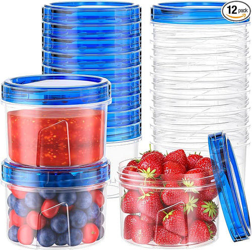 12 Pack-16 OZ Freezer Storage Containers, Small Plastic Containers by HelpYouSaveMoreSpace