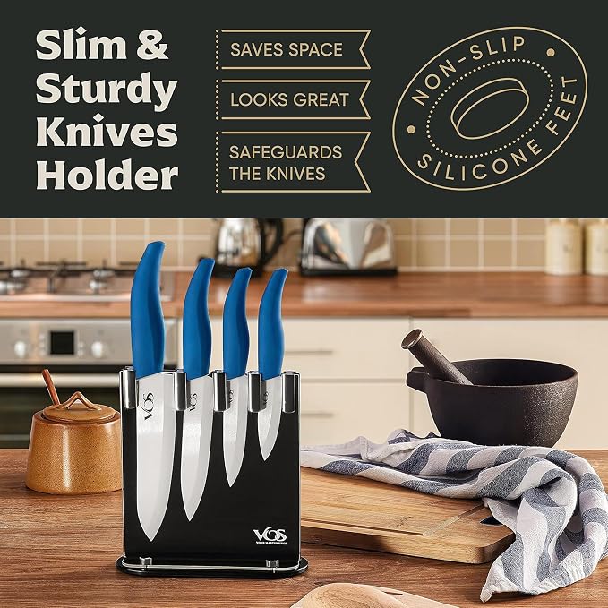 Vos Ceramic Knife Set with Block, Ceramic Knives Set - Image 6