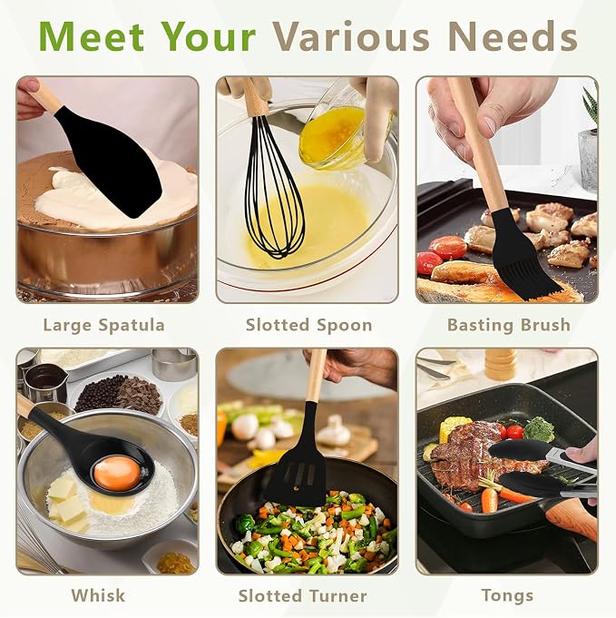 SAKAMOSH Silicone Cooking Utensils Set - Image 3