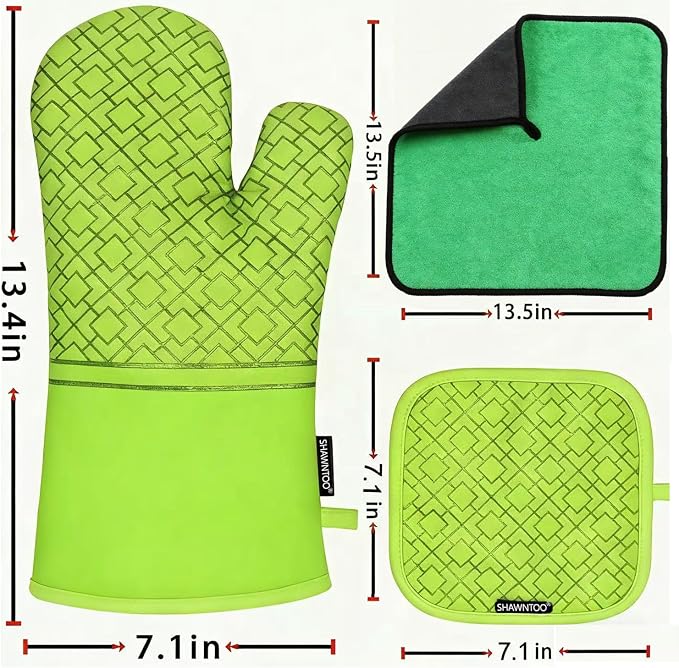 Oven Mitts and Pot Holders Sets 6pcs, Kitchen Oven Glove, High Heat Resistant - Image 3