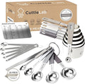 CuttleLab 22-Piece Stainless Steel Measuring Cups and Spoons Set, Tad Dash by CuttleLab
