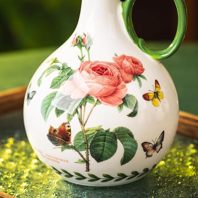 Ceramic Olive Oil Dispenser, 27 oz Floral Pattern Cruet - Image 6