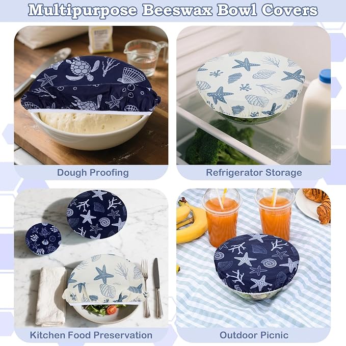5-Size Reusable Beeswax Bowl Covers - Image 5