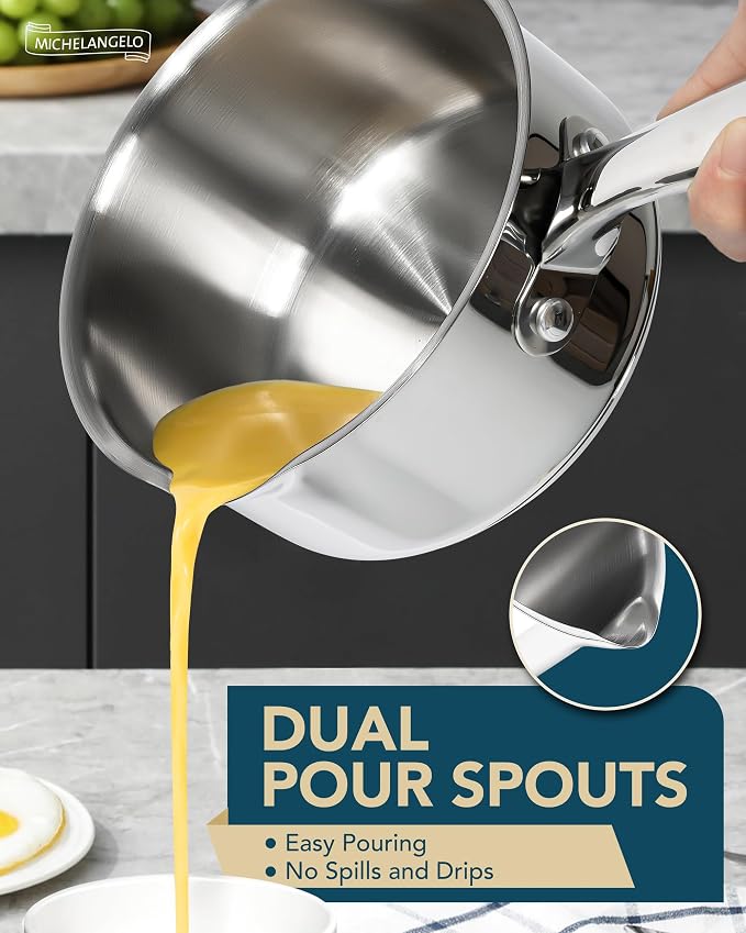 MICHELANGELO Stainless Steel Sauce Pot Set - Image 4