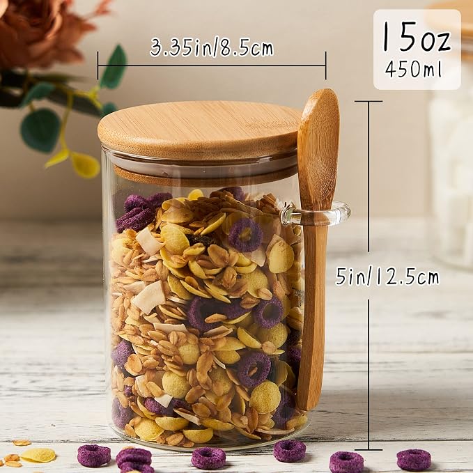 Glass Sugar Container with Spoon - Image 3