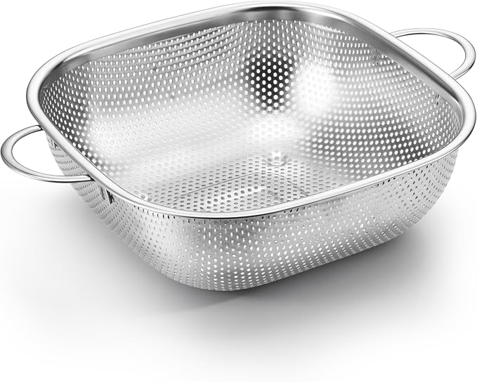 E-far 4QT Square Stainless Steel Colander by E-far