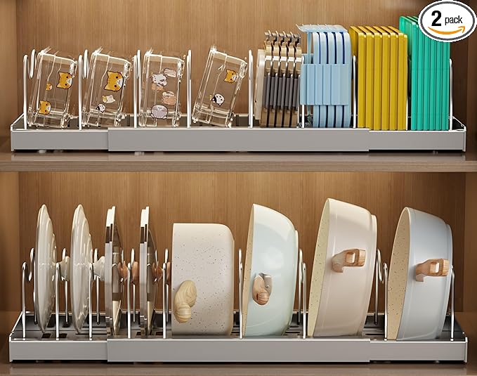 Mustorn 2 Pack Pots and Pans Organizer Under Cabinet by MUSTORN