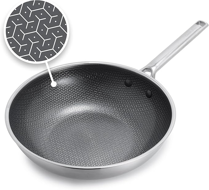GreenPan Hybrid 11” Nonstick Stainless Steel Wok Pan, APEX Tri-Ply Thermobond by GreenPan