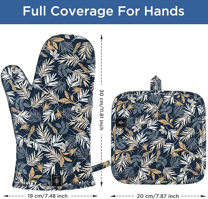 BONTHEE Oven Gloves Heat Resistant Potholder Set Oven Gloves - Image 2