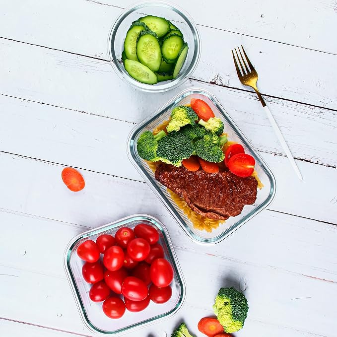 FAWLES 12 Pack Glass Meal Prep Containers - Image 4