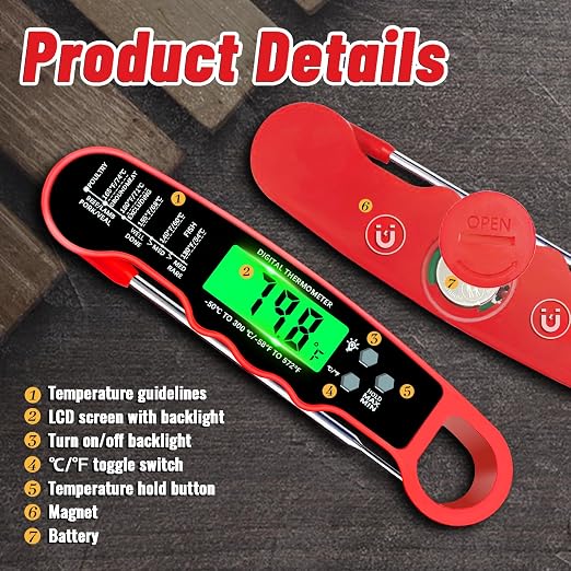 Meat Thermometer Digital, Instant Read Meat Thermometer - Image 4