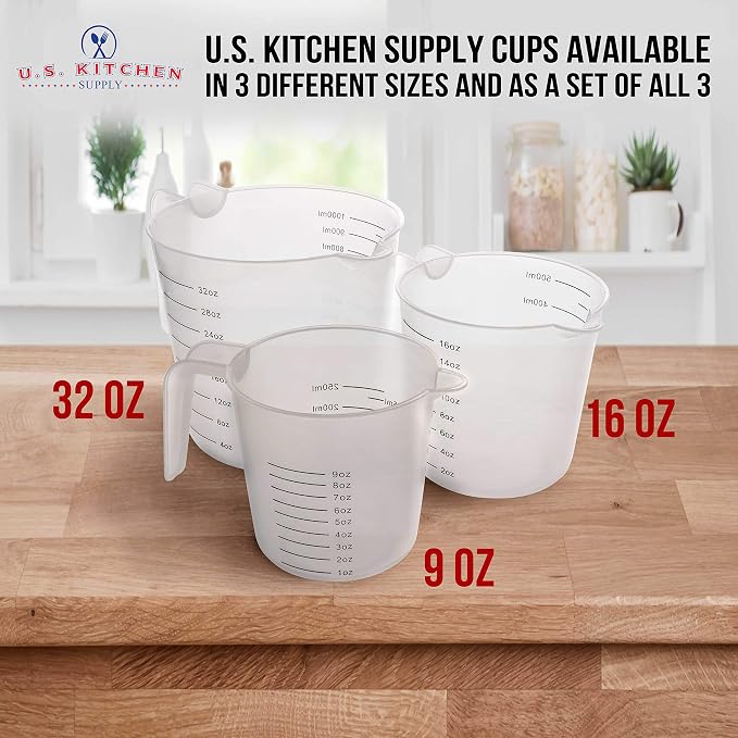 U.S. Kitchen Supply Plastic Measuring Cups - 32 oz Liquid Measuring Cup Set of - Image 6