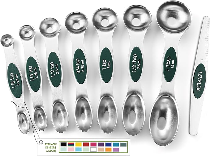 Spring Chef Stainless Steel Magnetic Measuring Spoons Set of 8 by SpringChef