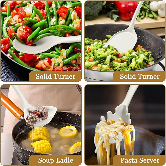 LIANYU 8Pcs Kitchen Cooking Utensils Set, Silicone Utensil Sets, Heat Resistant - Image 6