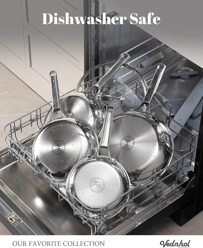 Stainless Steel Frying Pan Set, Frying Pan Stainless Steel, PFOA&PTFE Free - Image 4