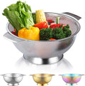 Kyraton Stainless Steel Colander 5 Quart, Professional Strainer by Kyraton