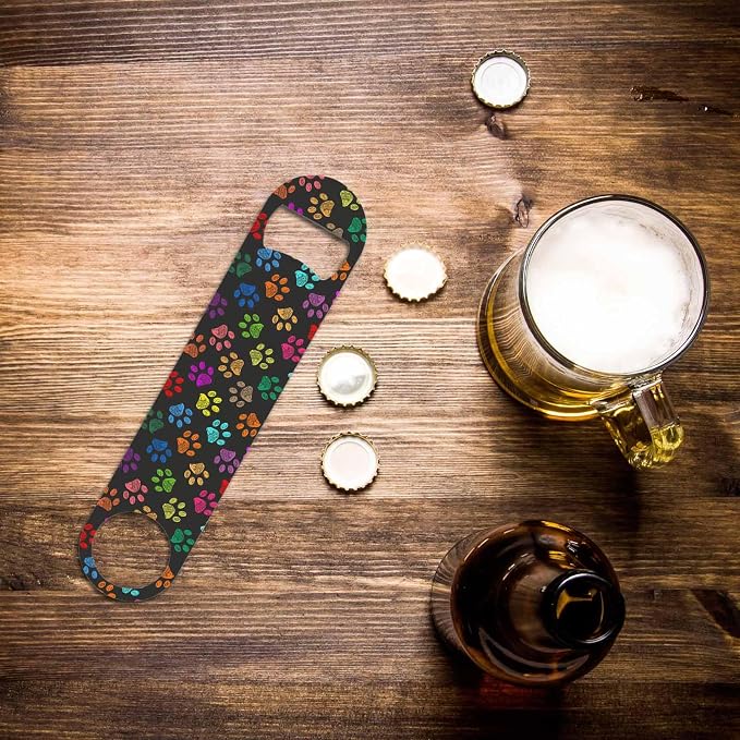 Colorful Paw Prints Stainless Steel Bottle Opener Hand Drawn Cat Dog Foot - Image 6