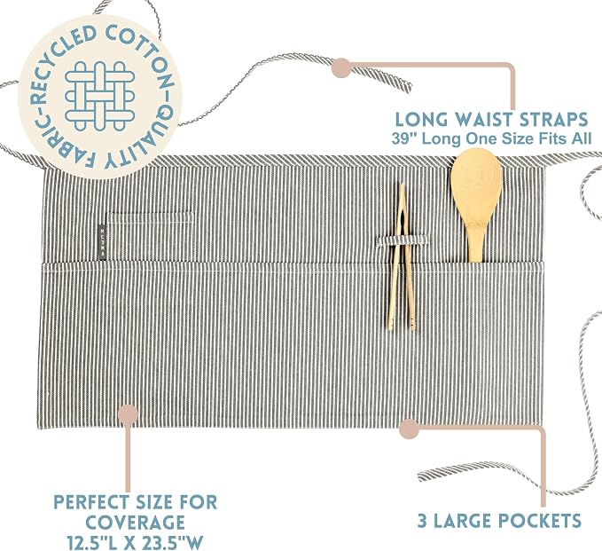 MEEMA Chef Waist Apron Cotton Fabric |Washable & Breathable Waitress & Server - Image 4